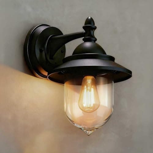 Image of EBION Coach Lantern Outdoor Wall Lights,Traditional Vintage Retro Outside Garden Porch Light,Black Outdoor Lanterns Wall Lamp for Patio Porch Garden Corridor Doorway,(Bulbs not inc.),