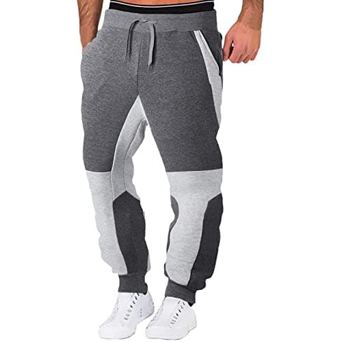 Image of Mens Cargo Joggers Leather Trousers Men Dark Gray, 3XL