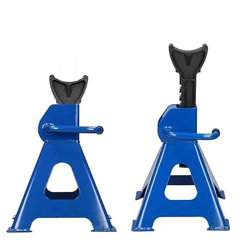 Image of Bowose Pack of 2 Heavy Duty Steel Axle Stands for Car Van, 9-Stage Adjustable Range of 290-430mm, 3 Ton Capacity per Pair, Emergency Repair Lifting Tool Jack Stand