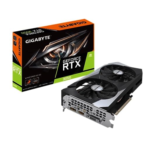 Image of Gigabyte NVIDIA GeForce RTX 3050 WINDFORCE OC Graphics Card - 8GB GDDR6, 128-bit, PCI-E 4.0, 1792MHz Core Clock, 1x DP 1.4, 1x HDMI 2.1, NVIDIA Ampere - GV-N3050WF2OC-8GD