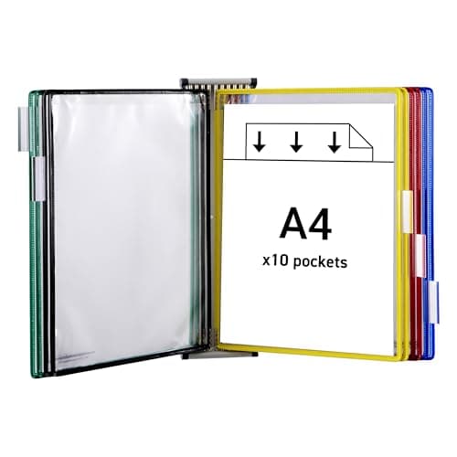 Image of Tarifold Technic Wall Display Unit with 5 Clip-on Index Tabs and 10 Pockets A4 Assorted A4 Ref 414109