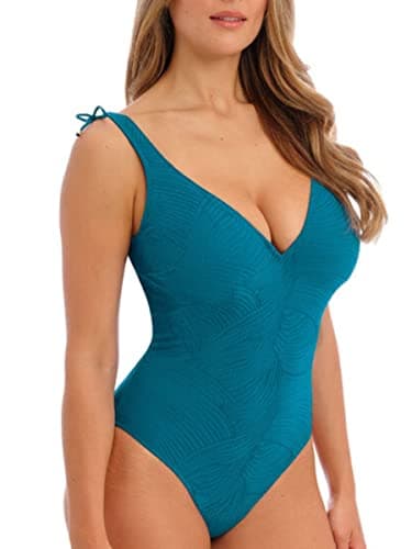 Image of Fantasie Ottawa Plunge Swimsuit Petrol Blue 38F