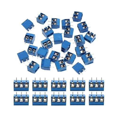 Image of 60Pcs 5Mm Pitch 2 Pin & 3 PCB Mount Screw Terminal Block Connector For Arduin (50 X, 10 Pin)