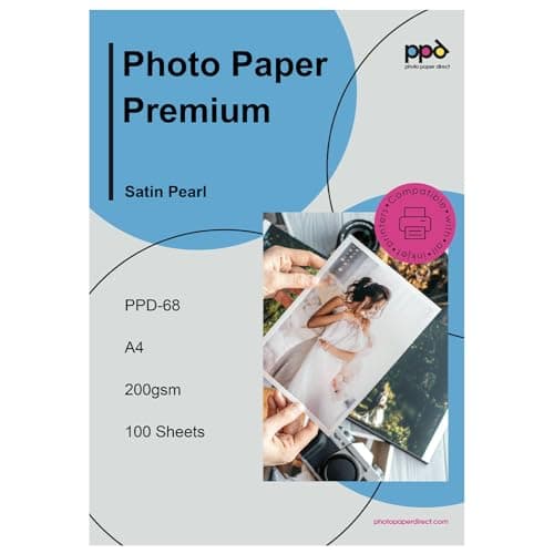 Image of PPD 100 Sheets A4 Inkjet Premium Satin Semi-Gloss (Lustre) Photo Paper 200gsm Professional Photographer Grade Instant Dry Fade and Water Resistant (PPD-68-100)