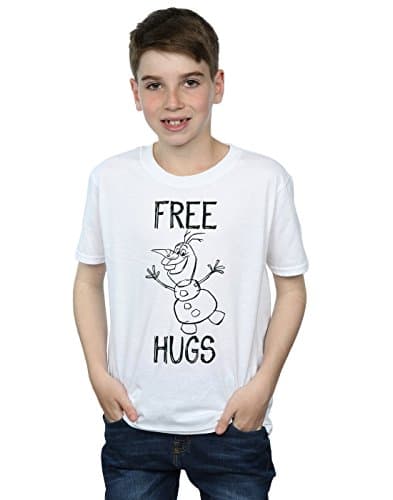 Image of Disney Boys Frozen Olaf Free Hugs T-Shirt 7-8 Years White