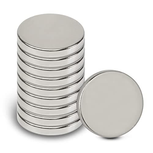 Image of MAUL Neodymium Disc Magnet - Flat Magnet with High Adhesion for Versatile Use - Round Magnet with Elegant and Modern Design - Diameter 20 x 3 mm - Pack of 10 - Light Silver