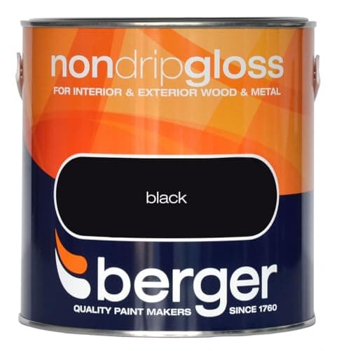 Image of Berger Non Drip Gloss Black Paint- 2.5L litres