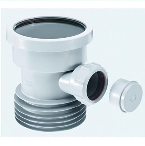Image of McAlpine Grey Drain Connector with Boss - BDC1GRBO