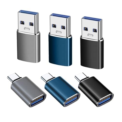 Image of 6 Pack-USB C to USB Adapter(3Pack)&USB to USB C Adapter(3Pack),SuperSpeed Data Transfer and Charge USB Converter Compatible with iPhone/iPad/Laptop/Samsung/PC/MacBook/Charger and More Device-3Color