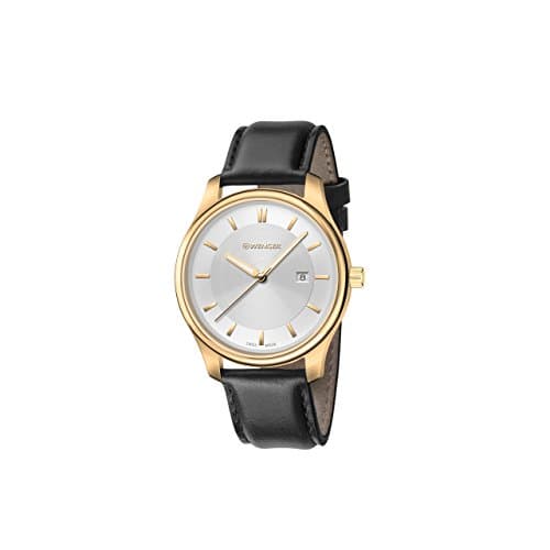 Image of Wenger Men's Analog Swiss Quartz Watch with Leather Calfskin Strap 01.1421.101