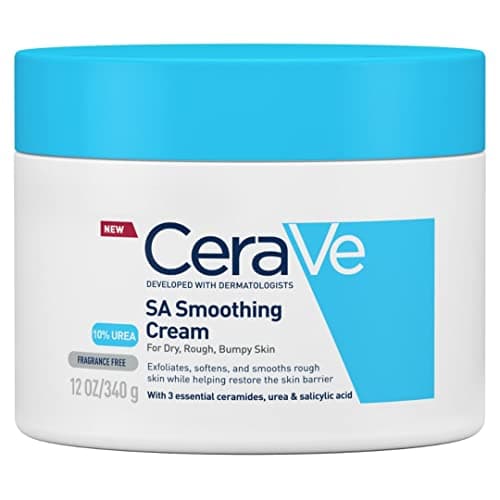 Image of CeraVe SA Urea Smoothing Moisturising Cream for Dry, Rough and Uneven Skin with Urea, Salicylic Acid, Hyaluronic and 3 Essential Ceramides, 2 x 340 g