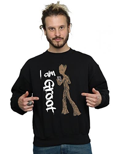 Image of Marvel Men's Avengers Infinity War Graffiti Groot Sweatshirt Black Large