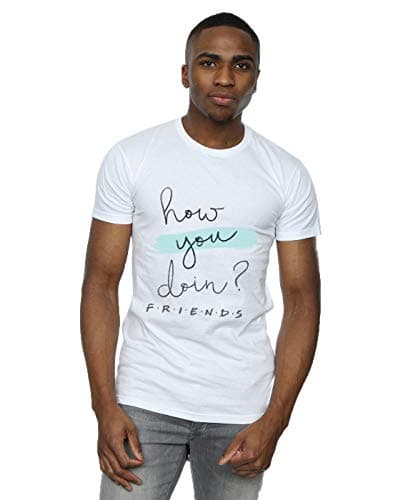 Image of Absolute Cult Friends Men's How You Doin? Handwriting T-Shirt White XX-Large