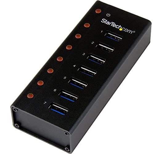 Image of StarTech.com 7 Port USB 3.0 Hub (5 Gbps) - Metal Enclosure - Desktop or Wall Mountable - Rugged & industrial Powered USB Expander and Splitter Hub (ST7300U3M)