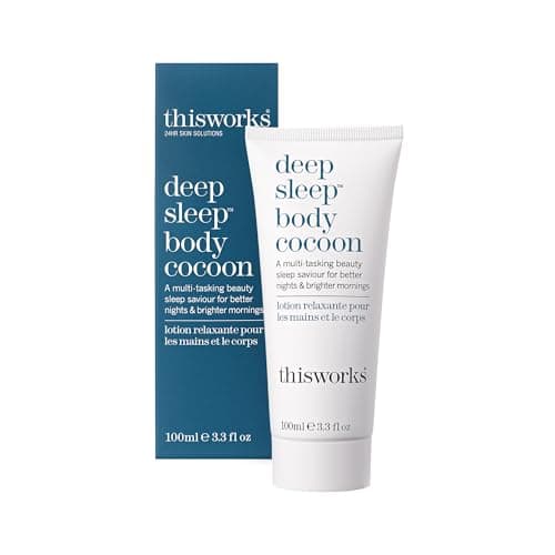 Image of This Works Deep Sleep Body Cocoon, 100 ml - Body Lotion with Soothing Shea Butter to Support Dry Skin - Nourishing Body Moisturiser Infused with Lavender and Camomile Essential Oils for Restful Sleep