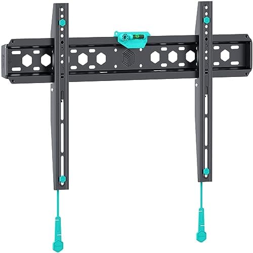 Image of ONKRON Fixed TV Wall Bracket for 43-85 Inch Screen up to 68,2 kg, Slim Mount for Television VESA 75x75-600x400 mm, Low Profile TV Bracket, Universal Television Wall Mount, Ultra Thin Black FM6-B