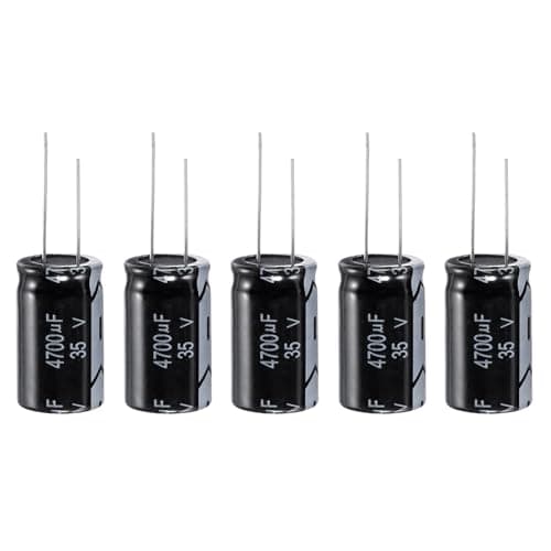 Image of PATIKIL 35V 4700uF Electrolytic Capacitors, 5Pcs 18x30mm Aluminum High Frequency Electrolytic Capacitors for TV, LCD Monitor, Refrigerator, Circuit Boards, Black