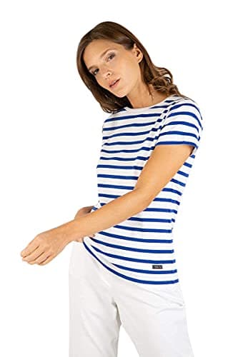 Image of Armor Lux Women's Morgat T-Shirt Not Applicable, Multicolour (Blanc/Etoile Dw5), Large (Manufacturer Size: 3)