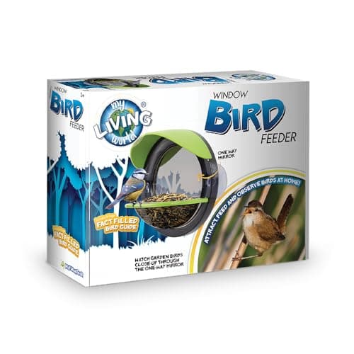 Image of My Living World - Window-Mounted Bird Feeder | Observe Birds Without Disturbing Them | Beautifully Designed, Durable Window Feeder | With 9 Page Fact Filled Bird Guide | For Ages 5+