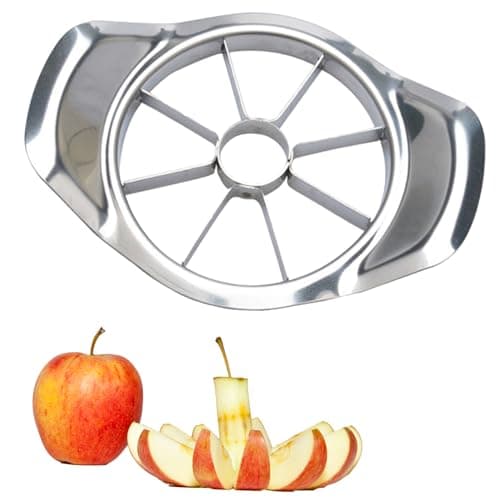 Image of Stainless Steel Apple Cutter & Slicer – Apple Corer and Divider with Comfortable Grip – 8-Blade Fruit Slicer for Apples, Pears, Onions & More – Kitchen Gadget