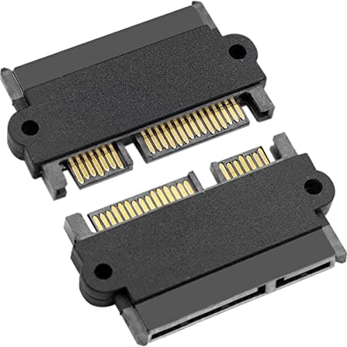 Image of HAAMNING7 SATA to SATA HDD Adapter, 22 Pin (7+15) Male to 22 Pin Female Extender for 2.5” Hard Drives, 2 PCS Slim SATA Converter, Not for SAS, 180 Degree Right Angle Connector