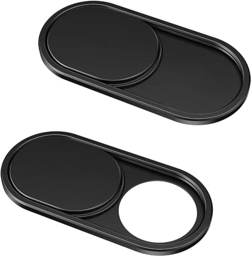 Image of CloudValley Metal Webcam Cover Slider [2-Pack], 0.6 mm Ultra-Thin Privacy Protector for Laptop, MacBook Air Pro*, Tablet, PC, iPhone, iPad, for Tesla Accessories Gadget [Black]