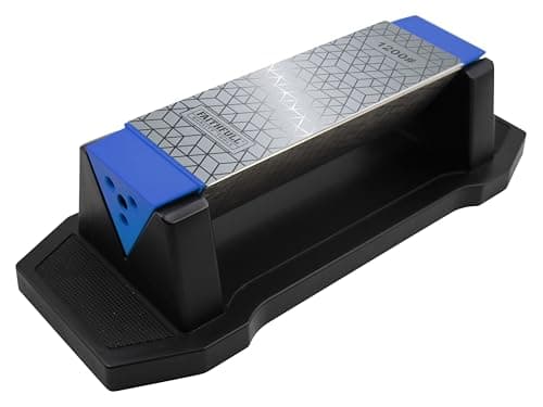 Image of Faithfull Diamond Sharpening Stone Kit – Triangular Whetstone 150/325 / 1200 Grit, Knife & Tool Sharpener with Non-Slip Base, Wet or Dry Use