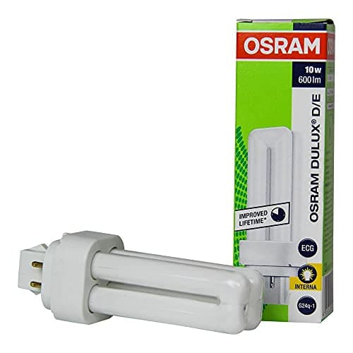 Image of Osram Dulux DE 10w 4 Pin 827 Very Warm White G24q-1 (2700k) Compact Fluorescent Lamp
