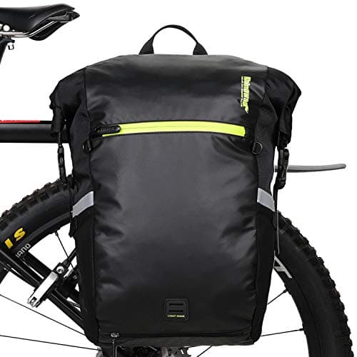 Image of Rhinowalk Bike Pannier Bag Waterproof 22L Convertible - 2 in 1 Bicycle Saddle Bag Laptop Backpack Professional Cycling Accessories-Black