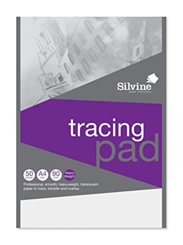 Image of Silvine A4 Professional Tracing Pad. 50 Sheets of Quality Heavyweight Tracing Paper (90gsm)