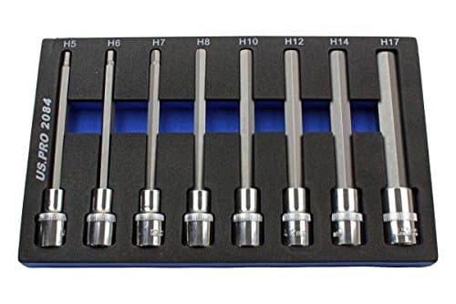 Image of US PRO 8pc 1/2Dr 140mm Long Hex Bits Sockets Key Set Allen 5-17mm 2084