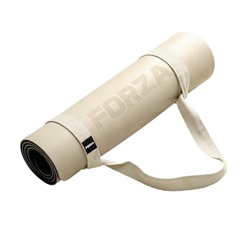 Image of FORZA Yoga Mat Carry Strap – Adjustable Non-Slip Polyester Sling for Easy Yoga & Pilates Mat Transport, Lightweight & Comfortable for Studio, Gym & Travel (Beige)