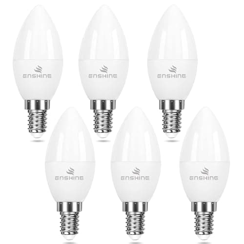 Image of Enshine E14 LED Light Bulb, 5W Small Edison Screw Bulb, 40W Equivalent, Warm White 2700K, 470 Lumens, Energy Saving Candle Light Bulbs, Non-Dimmable, Pack of 6
