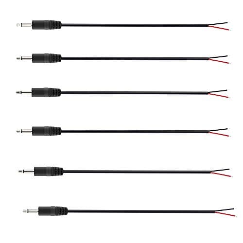 Image of winwill 6Pcs 2.5mm Male Plug to Bare Wire Open End TS 2 Pole Mono Plug Jack Connector 2.5mm for Audio Cable Repair