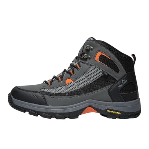 Image of Peter Storm Men’s Filey Mid Walking Boot with High Traction Rubber Sole & Ankle Support, Durable Suede & Mesh (Black, UK Footwear Size System, Adult, Men, Numeric, Medium, 11)