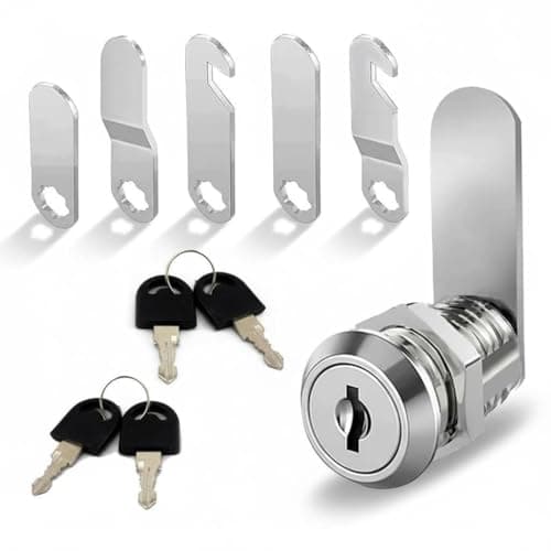 Image of Silver Mailbox Cam Lock Set – Post Box Lock with 5 Plates & 4 Keys, Rust-Resistant for Home & Business Mailboxes