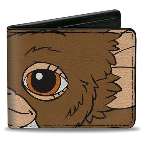 Image of Buckle-Down Warner Bros. Horror Movies Wallet, Bifold, The Gremlins Gizmo Face Character Close Up, Vegan Leather