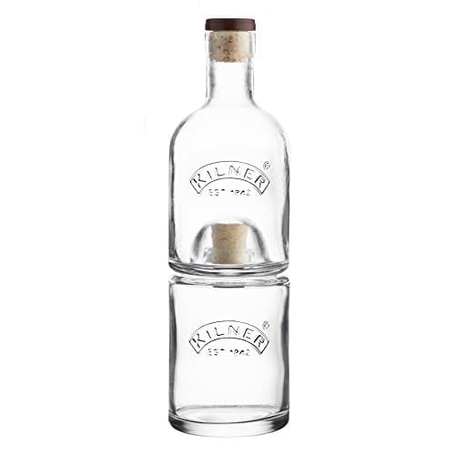 Image of Kilner 25.838 2 Piece Stackable Bottle Set Ideal for Storing Oil and Vinegar or Whisky and Water, 10.1 x 10.1 x 30.5 cm