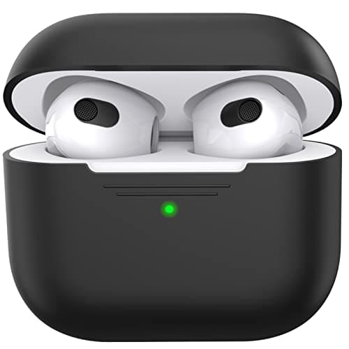 Image of AhaStyle Airpods 3 Case Cover, Soft Silicone Protective Case Compatible with AirPods 3rd Full Body Shockproof Covers for Apple AirPods 3rd Generation 2021 (Black)