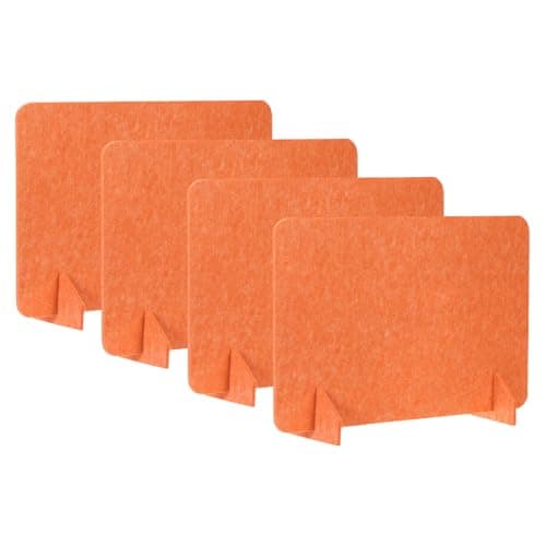 Image of PATIKIL Desk Divider, 4 Set 24 x 16 Inch Acoustic Freestanding Desk Divider Desk Privacy Panel with 8 Pcs Support Feet for Library Office Workstation,Orange