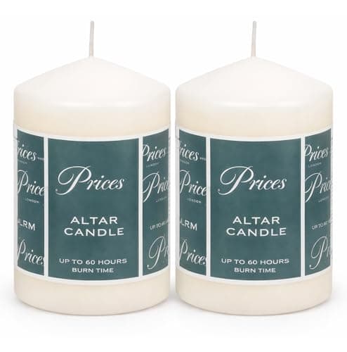 Image of 2 Pack Ivory Altar Pillar Candle 100 × 80mm | Long Burning Church & Prayer Candle for Religious Use, Memorials & Home Devotion