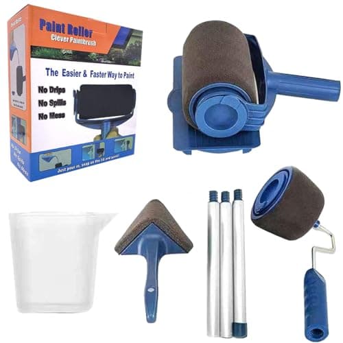 Image of Paint Roller Set 9pcs,Professional DIY Washable Painting Brush Kit,Wall Paint Roller Set, Paint Rollers for House,Office Wall,Ceiling Painting