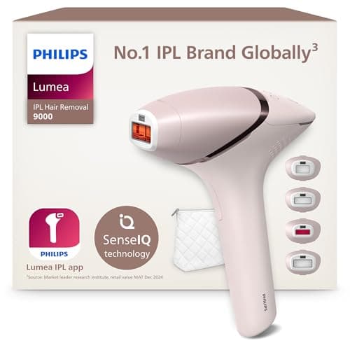 Image of Philips Lumea 9000 Series IPL Hair Removal Device - Laser Hair Removal Alternative, SenseIQ Technology, 4 Attachments for Body, Face, Bikini and Underarms, Corded & Cordless Use, Model BRI957/00