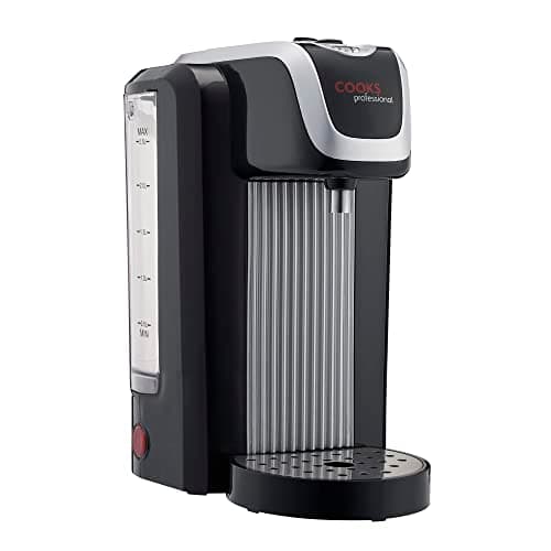 Image of Cooks Professional Instant Hot Water Dispenser 2600W with 2.5L Capacity & Drip Tray | Energy Efficient Boiling Kettle Kitchen Dispensers for Hot Drinks, Tea & Coffee Making | Black/Silver