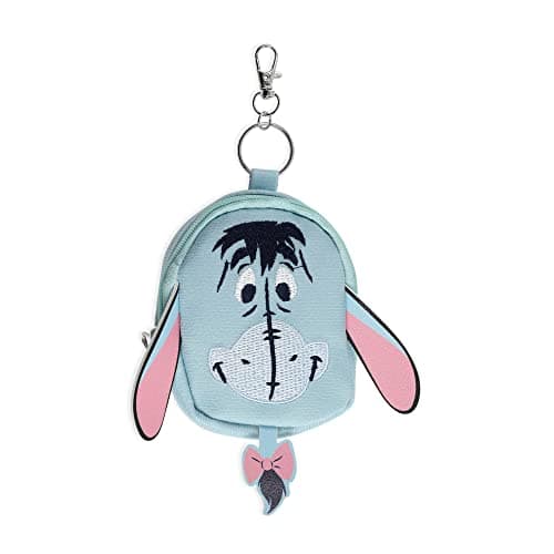 Image of Disney Winnie The Pooh Eeyore Grey, Blue and Pink Mini Backpack Keychain