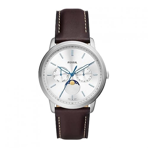 Image of Fossil Watch for Men Neutra, Multifunction Movement, 42 mm Silver Stainless Steel Case with a Pro-Planet Leather Strap, FS5905