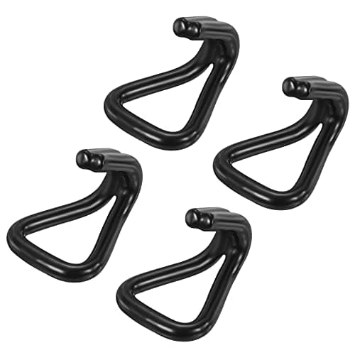Image of sourcing map Ratchet Double J Strap Hook Load 5511 Lbs Black for 1.2" Tie Down Strap Webbing Car Truck Trailer Pack of 4