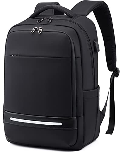 Image of Vodlbov Laptop Backpack, 17 Inch Waterproof Business Travel Work Computer Rucksack Bag with USB Charging Port,Anti-Theft College School Bag,Black