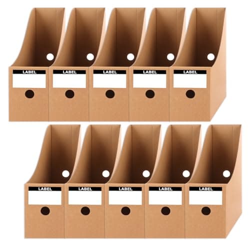 Image of ASelected 10Pcs Magazine File Holder 26X27X9Cmcardboard Magazines Holders Document Storage Folder Dividers Desktop Organiser for Home School Office