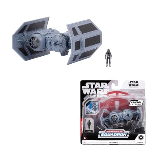 Image of Star Wars Micro Galaxy Squadron TIE Bomber (Armada Edition) - 5-Inch Vehicle with Dual Cockpits, Bomb Bay, and 1-Inch Micro Figure Accessory